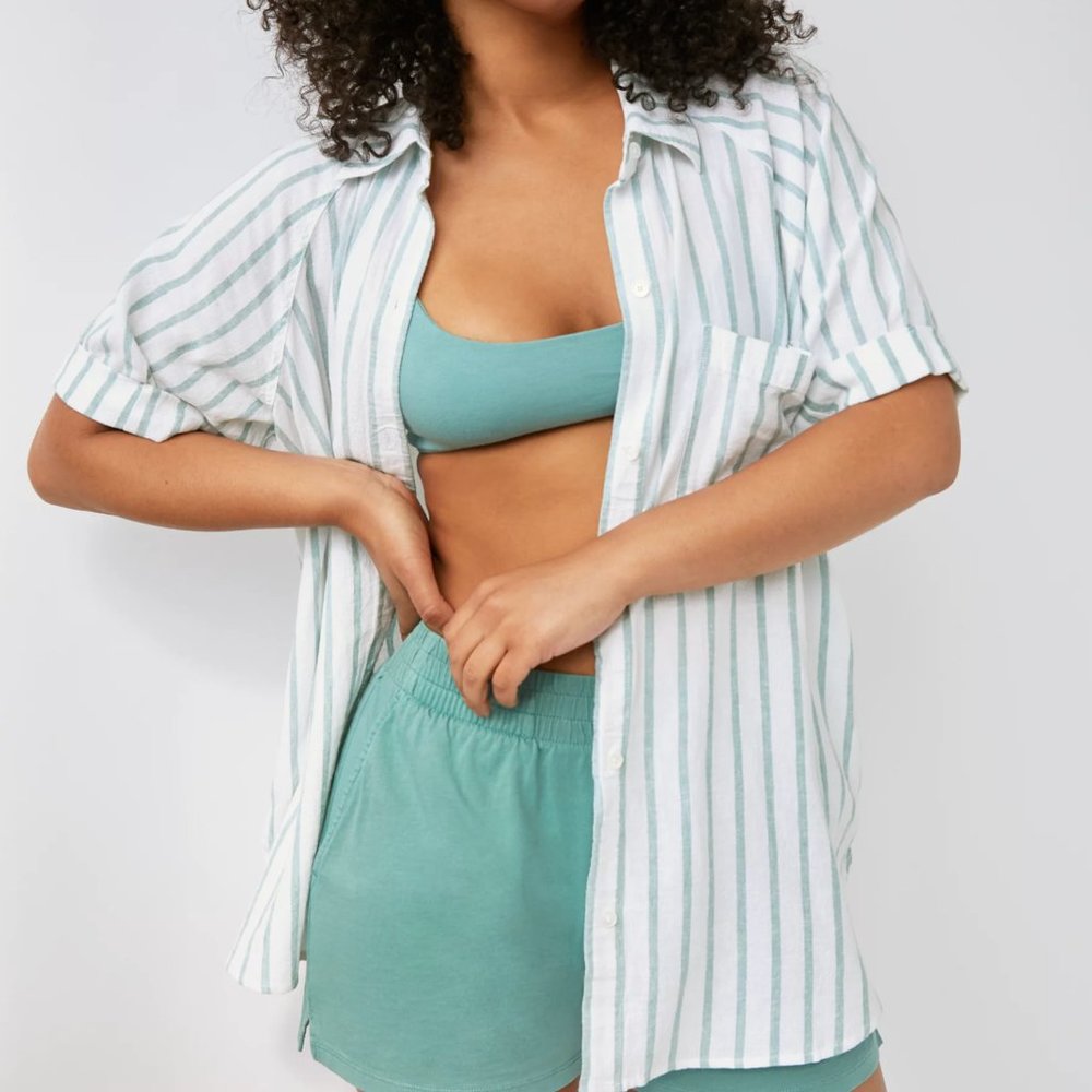 Wilfred Free Boyfriend Short Sleeve Button-Up